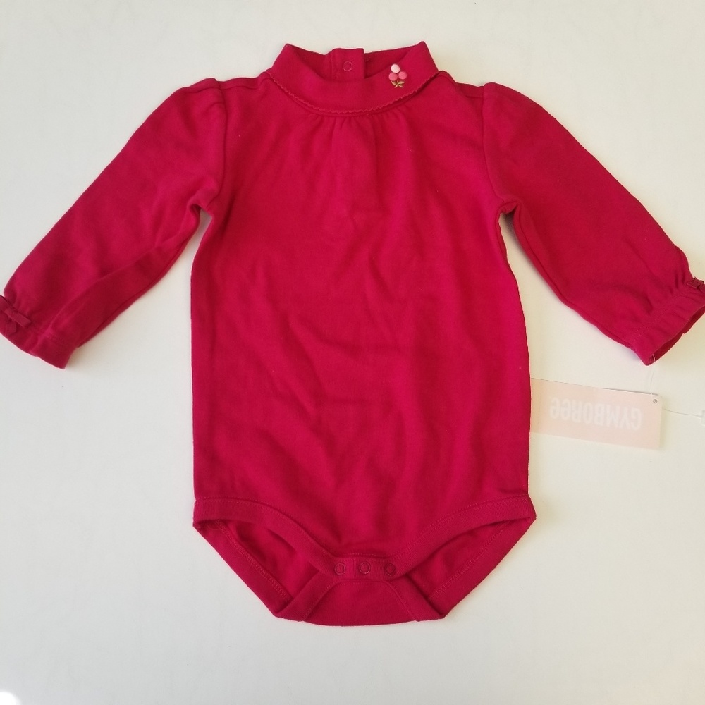 NWT Gymboree Red Long Sleeved Onesie Sz 6-12mo K14